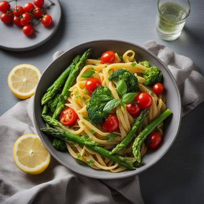 Pasta Primavera with Lemon Garlic Sauce