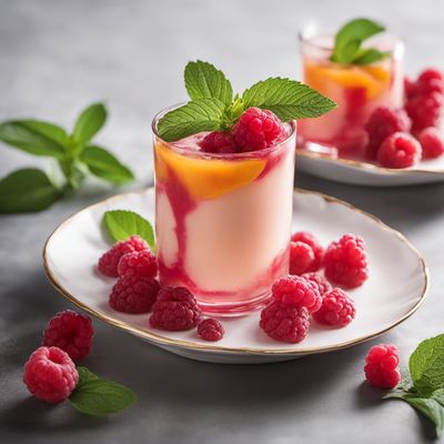 Peach Melba with Raspberry Sauce