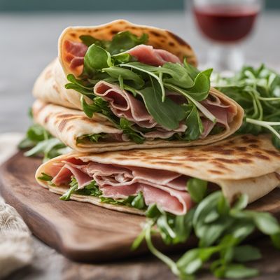 Piadina Fritta with Prosciutto and Arugula