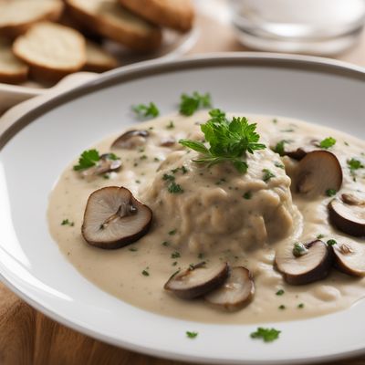 Pilzeknödel with Creamy Mushroom Sauce