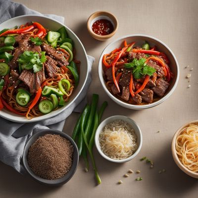 Pittsburgh-style Spicy Beef Noodle Salad