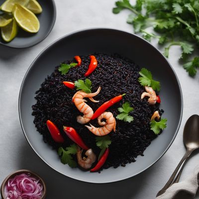 Qatari-inspired Black Rice with Seafood