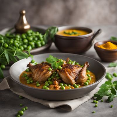 Quail with Peas in Coconut Curry Sauce