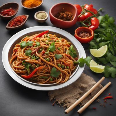 Rajasthani-style Spicy Udon Stir-Fry