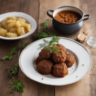 Rhenish-Hessian Köttbullar with Potato Dumplings