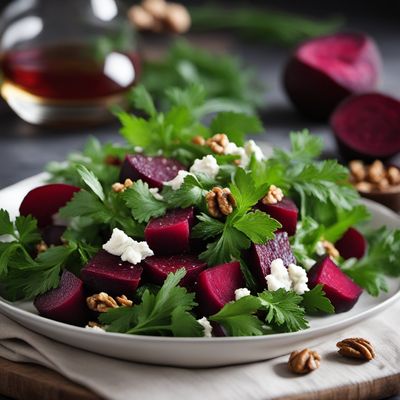 Roasted Beet Salad with Goat Cheese and Walnuts