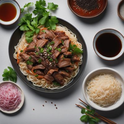 Roasted Lamb with Rice Noodles