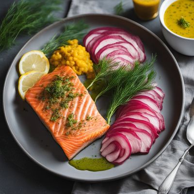 Rødbetgravet Laks with Dill and Mustard Sauce