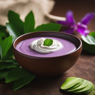 Samoan Style Taro Pudding with Coconut Cream