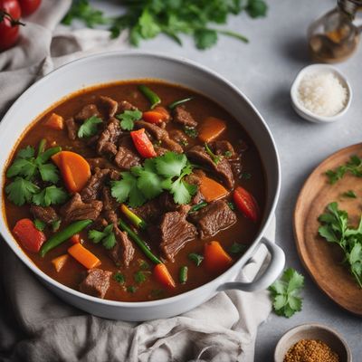 Saosisy sy tsaramaso (Malagasy Spicy Beef Stew)