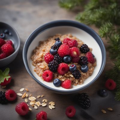 Scottish Oatmeal Porridge with Whisky-Infused Berries
