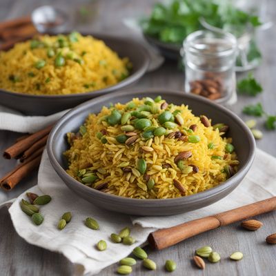 Shah Pilaf with Saffron and Pistachios