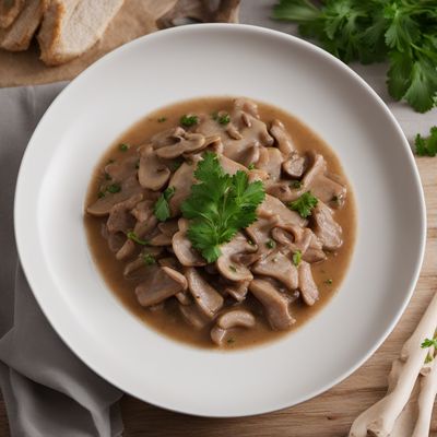 Silesian-Style Creamy Pork Strips with Mushrooms