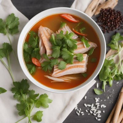Sliced Fish Soup with Fragrant Herbs