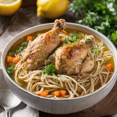 Greek-style Chicken and Noodle Soup