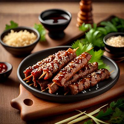 Korean-style Grilled Pork Skewers