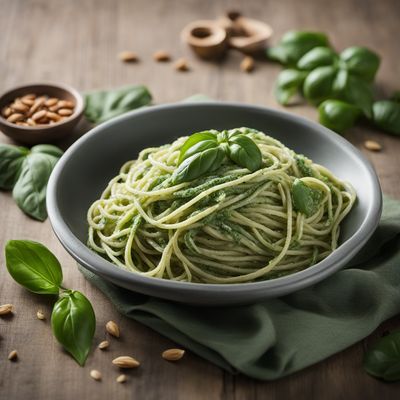 Spaghettini Verdi with Creamy Pesto Sauce