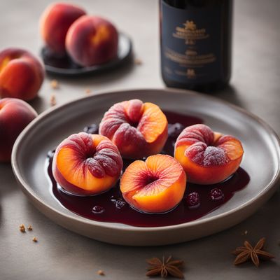 Spanish-style Wine-poached Peaches