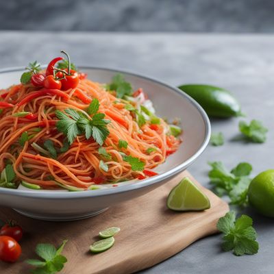 Spicy Glass Noodle Salad with Middle Eastern Flavors