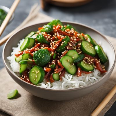 Spicy Korean Cucumber Stir-Fry