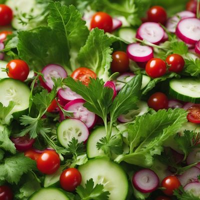 Spring Salad with Fresh Herbs and Radishes