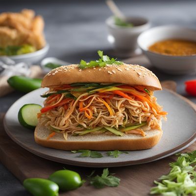 St. Kitts and Nevis Style Chow Mein Sandwich