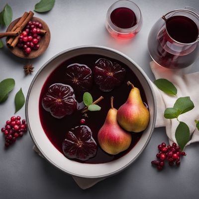 Stewed Pears with Cinnamon and Red Wine