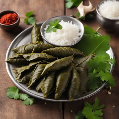 Stuffed Grape Leaves with Coconut Rice