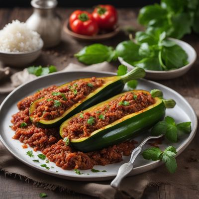 Stuffed Zucchini with Ground Meat and Rice