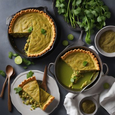 Sudanese-Inspired Green Chicken Curry Pie