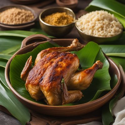 Sudanese-style Stuffed Chicken in Banana Leaves