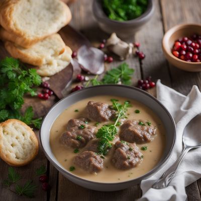 Svíčková with Creamy Sauce and Bread Dumplings