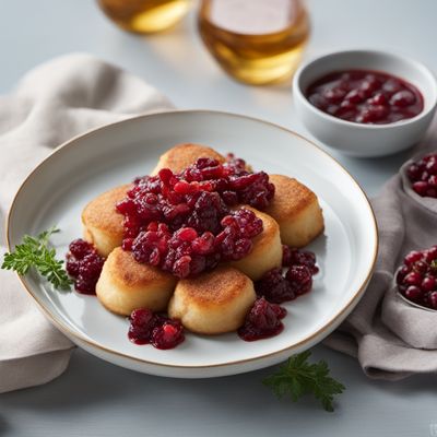 Swedish Potato Dumplings with Bacon and Lingonberry Sauce