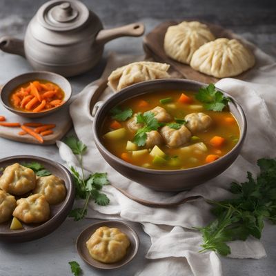 Syrian Jewish Style Vegetable Soup with Dumplings