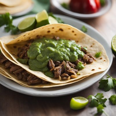 Tacos de Cabeza con Salsa Verde (Head Tacos with Green Sauce)