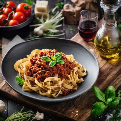 Tagliatelle al ragù alla Bolognese - Molecular Gastronomy Style