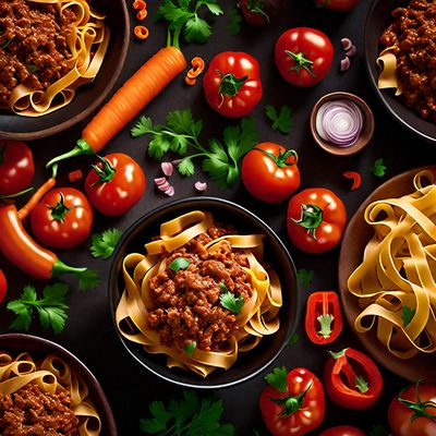 Tagliatelle al ragù alla Bolognese with a New Mexican Twist