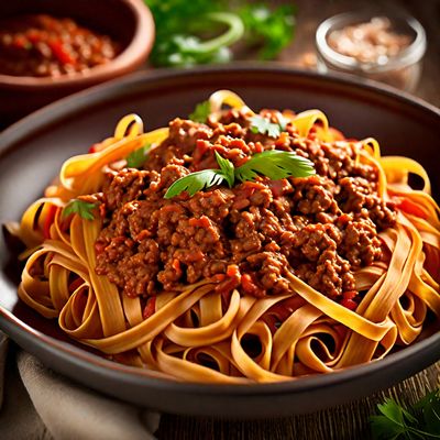 Tagliatelle al ragù alla Bolognese with a New Mexican Twist