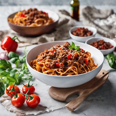 Sichuan-style Tagliatelle al ragù alla Bolognese