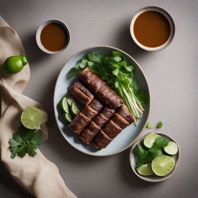 Tanzanian-inspired Beef Rolls with Spiced Peanut Sauce