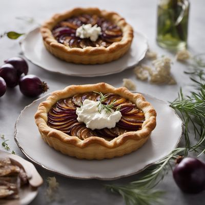 Tarte al d'jote with Goat Cheese and Caramelized Onions