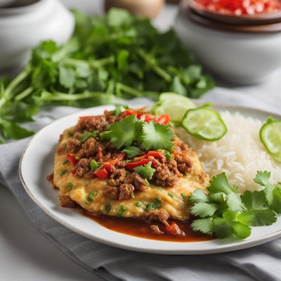 Thai-style Omelette with Ground Pork and Herbs