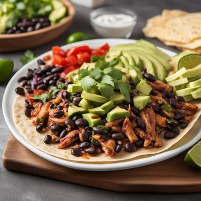 Tlayuda with Grilled Chicken and Black Bean Salsa