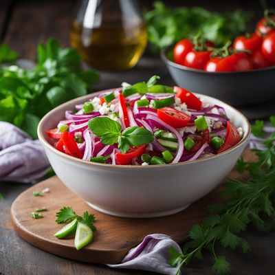 Traditional Bulgarian Shopska Salad