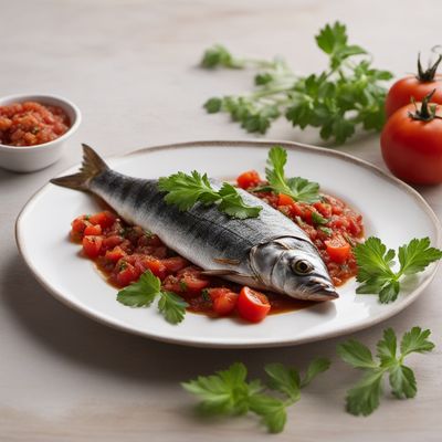 Traditional Spanish Coca with Tomato and Sardines