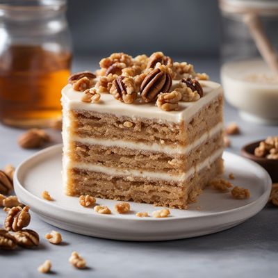 Ukrainian Honey Walnut Cake