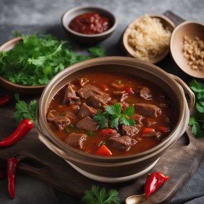 Uzbek-style Papaitan: Spicy and Savory Beef Offal Soup