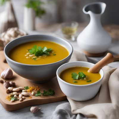 White Bean and Garlic Soup with Turmeric, Extremaduran Style