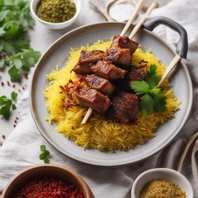 Wine Kebab with Saffron Rice