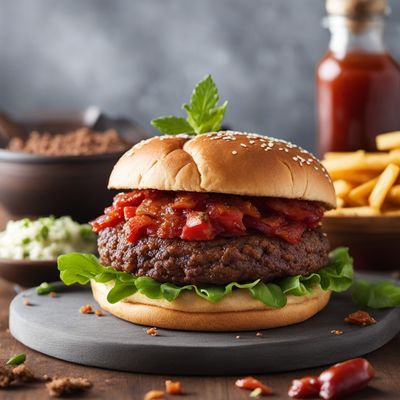 Zebra Burger with Spicy Tomato Chutney